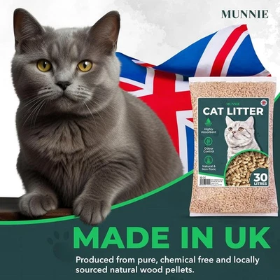 MUNNIE Cats Best Original Biodegradable Clumping Cat Litter Highly Absorbent Litter 30L