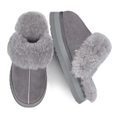 Женские тапочки из овчины для помещений и улицы дом кожа стриженный мех тапочки S - Изображение 1 из 4