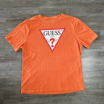 Vintage 90s Guess Jeans T Shirt GrungeLogo Colorful Mens Graphic Size L - Image 1 of 4