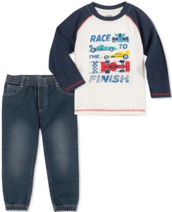 Kids Headquarters Boys 2-Pc. Race To The Finish T-Shirt & Denim Joggers Set 5/5T - Picture 1 of 1