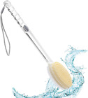 Dual-Sided Back Scrubber for Shower, Long Handle Back Brush with Stiff and Soft 