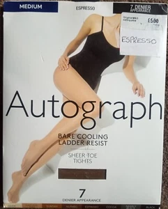 Marks & Spencers Autograph Espresso Medium 7 Denier Tights - Picture 1 of 2