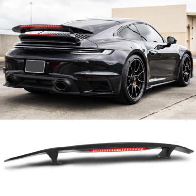 Matte Black 52" Rear Trunk Spoiler Wing Lip Brake Lights For Porsche 911 Carrera - Imagem 1 de 4