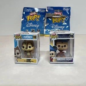 Funko Bitty Pop! Disney Sorcerer Mickey And Chip Set Of 2 Mini Pops - Picture 1 of 8