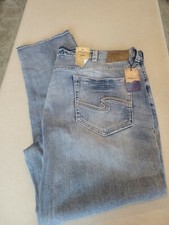 men's silver jeans company blue jeans size 50X34 Eddie relaxed fit tapered leg