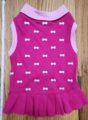 New Pup crew dog apparel Pink Embroidered Bone Polo Dress Medium - Image 1 of 3
