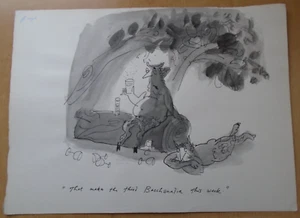 Michael ffolkes, pen & ink "third Bacchanalia." cartoon. Punch, Private Eye etc. - Picture 1 of 2