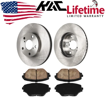 Rotores de freio dianteiro + kit de pastilhas de freio para 2001 2002 2003 2004 2005 Toyota RAV4 - Imagem 1 de 4