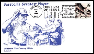 1998 Babe Ruth celebra il secolo 1920 FDC-CL cachet - Foto 1 di 2