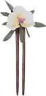 Tiki Orchideen Blüten Haarnadel / Haaraschmuck Tessa Retro Weiß-Lila Rockabill