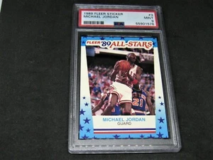 Jordan 1989 Fleer Sticker, #3, PSA 9! Amazing Centering Front and Back! Resubmit - Picture 1 of 2