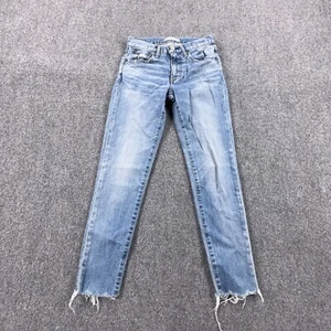 Moussy Vintage Jeans Damen 24x25 Blau Mid Rise Skinny Fit Fransen Saum Knöchel - Bild 1 von 16