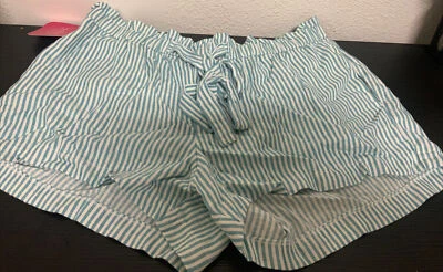 🍒 Ingrid & Isabel Tie-Front Pull-On Maternity Shorts White Striped Size L - Image 1 of 4