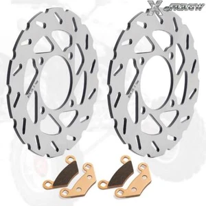 2pcs Front Brake Discs Rotors + Pads For Polaris Outlaw 450 MXR 525 S IRS 08-11 - Picture 1 of 11
