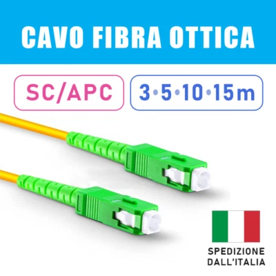 ✅ Cavo Fibra Ottica FTTH 9/125 SC/APC Simplex monomodale 3•5•10•15m - Immagine 1 di 4