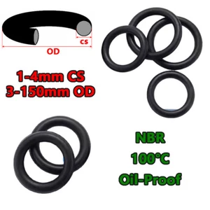 Black O Rings Oil Seal Ring NBR Nitrile Rubber Waterproof Sealing O-Ring - Picture 1 of 13