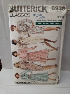 Butterick Sewing Pattern #6938 Size 8-10-12 Very Easy Misses Dress -Uncut- - Picture 1 of 5
