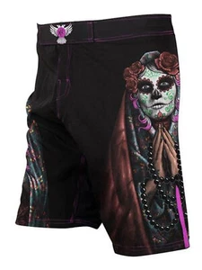 Raven Fightwear Men's La Calavera Catrina MMA Shorts Black - Picture 1 of 3