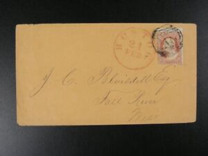 United States Cover  Stamp # 11   Long Wharf    Boston Red Cancel    s845