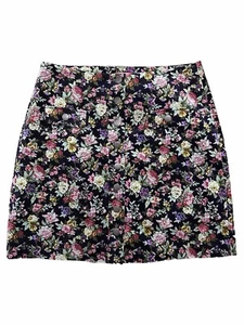 Joe Browns Purple Floral Velvet Button Front A-Line Mini Skirt UK12 A1 - Picture 1 of 10