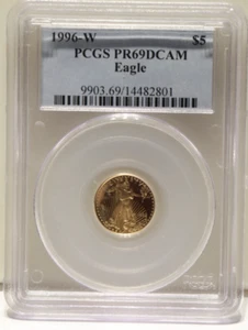 1996 W US Proof Gold Eagle 1/10 oz $5 PCGS PR69 DCAM - Picture 1 of 2