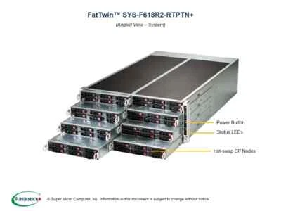 Supermicro SYS-F618R2-RTPTN+ 8-Node Barebones Server, NEW IN STOCK, 5 Year Wty - Image 1 of 4