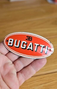 VINTAGE EMAILLE AUTO AUTO KÜHLER EMBLEM / BADGE # ETTORE BUGATTI FRANKREICH - Bild 1 von 5