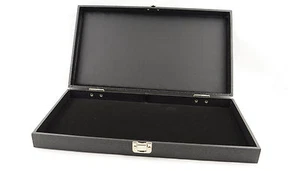 Large Black Display Case with Silver Clasp and Black Velvet Pad - BD83-1B/931BLK - Picture 1 of 1