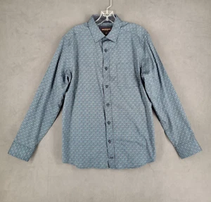 Johnston & Murphy Mens Shirt Size Medium Blue Button Up Long Sleeve Cotton - Picture 1 of 10