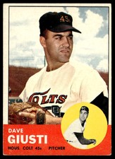 1963 Topps #189 Dave Giusti   Baseball Houston Colt .45s