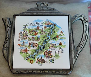 Deutsche Die Mosel Dekorfliese Teekanne Untersetzer / Aufhänger - Bild 1 von 12