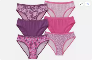 Calvin Klein Girls Graphic Bikini Panty 6 pack (Assorted Print/Solid,LARGE)NWOT - Picture 1 of 2