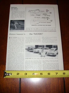 1948 PRESTONE TUCKER AUTOMOBILE CAR  ORIGINAL VINTAGE  1958 ARTICLE - Picture 1 of 1
