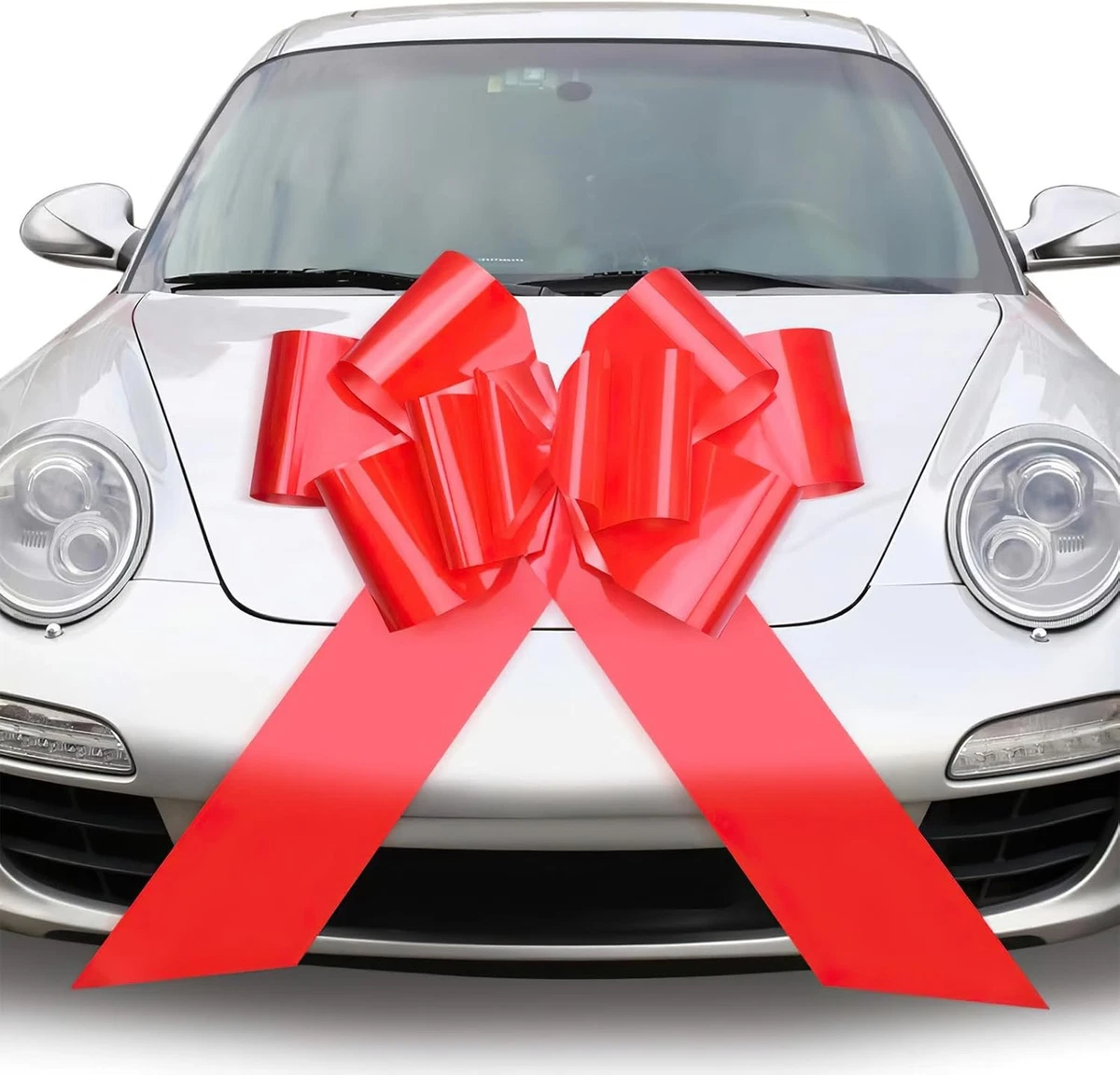 Relaxdays Riesenschleifen 3er-Set, Rot Glitzernd – XXL-Dekoschleife Für Geschenke, Auto & Hochzeit