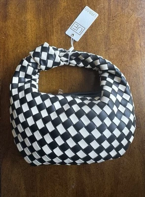 Bolso de mano Urban Expressions a cuadros blanco + negro Foto 1 de 4