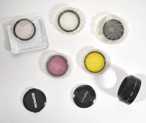 5er Set 49mm Kamera Objektivfilter, 1 Gegenlichtblende, 2 Objektivdeckel - Bild 1 von 2