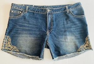 Pure Western Womens Denim Shorts Size 20 Blue - Picture 1 of 9