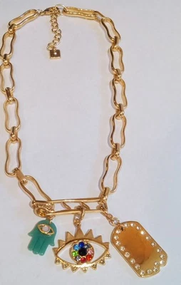 Collar marca Open Edit tono dorado con dijes extraíbles 16" Foto 1 de 4