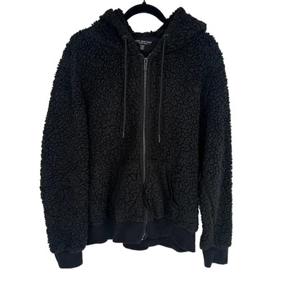 Marc New York Chaqueta de Peluche Negra Cremallera Sudadera con Capucha Invierno Cómoda Ropa de Calle XL Foto 1 de 4