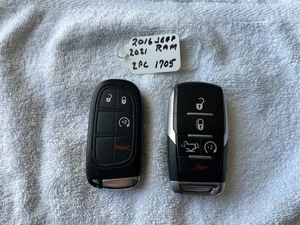 Remote Key Fobs 2 PC 2016 Jeep and 2021 RAM  #1705 - Picture 1 of 2