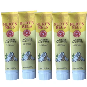 Confezione da 5 Burt’s Bees crema piedi al cocco 4,34 oz idratante cura naturale - Foto 1 di 2