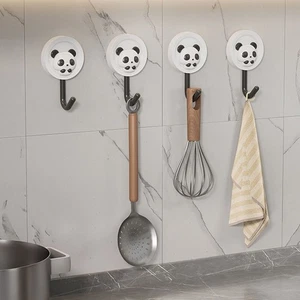 2/3Pcs Wall-Mounted Square Panda Hooks Plastic Wall Hooks Bedroom - Picture 1 of 9