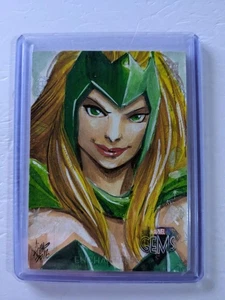 2016 Upper Deck Marvel Gems Enchantress 1/1 Sketch By Irma Ahmed - Picture 1 of 2