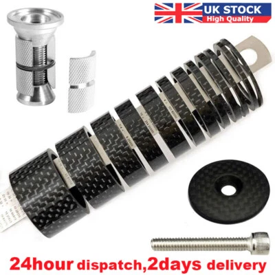 11Pcs/Set Carbon Fiber Headset Spacers Fork Stem Washer 1-1/8" Threadless Parts - Image 1 of 4
