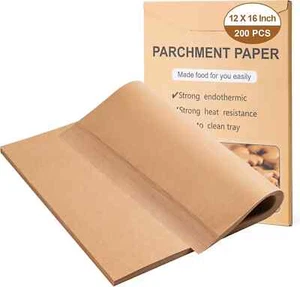 200pcs Parchment Paper Baking Sheets, 12x16 in Unbleached Non-stick Precut Parch - Picture 1 of 6