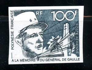 French Polynesia Complete MNH IMPERF Single #C88 Charles de Gaulle Stamp - Picture 1 of 1