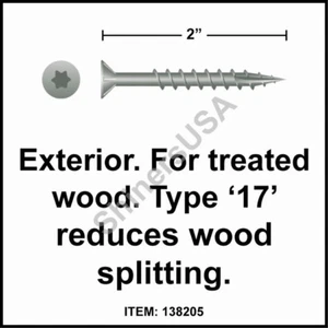 (3500) 17 WAR Coated Exterior Screw 8 x 2  Star Drive Bugle Head w/Nibs #138205 - Picture 1 of 1