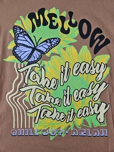 No Boundaries Mens XL Short Sleeve Tee Mellow Take it Easy Cotton Graphic New - Picture 1 of 4