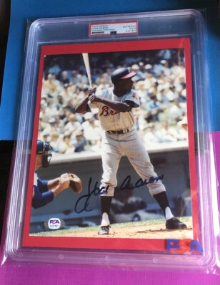 Hank Aaron Signed 8x10 Color Photo - PSA/DNA Authentic - BEAUTY !!!! - Image 1 of 4