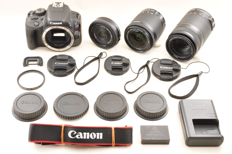 Canon EOS Kiss X7/Rebel SL1/100D DSLR/18-55,55-250,24mm *N Mint+5 4590shot #3627 - Image 1 of 4